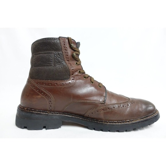 JOHNSTON & MURPHY Men Ankle Boots 10 M Brown Wingtip Shearling-Lined Insulated main image 4